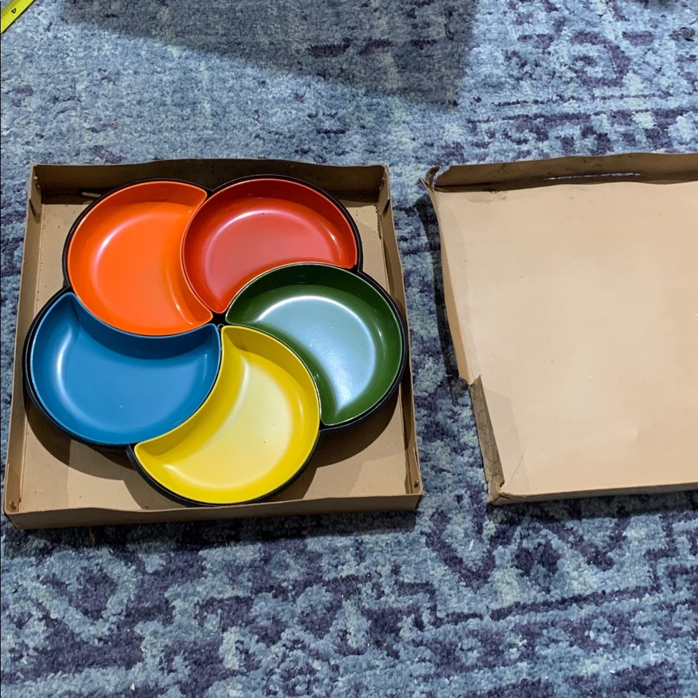 Vintage Plastic Sectional Dish Set made in Japan 70’s - Picture 7 of 11